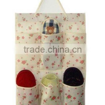 Non woven Hanging storage bag with 6 pockets