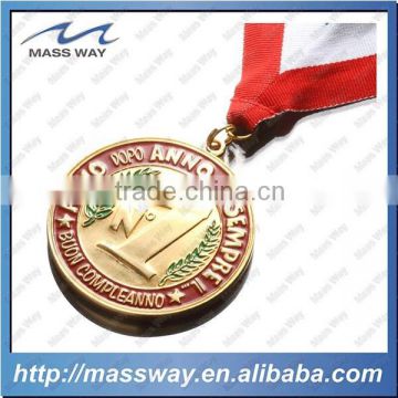 Die casting zinc alloy brass gold custom metal award medal