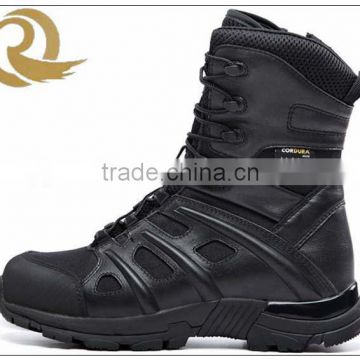 Genuine leather military dms combat boots with side zipper