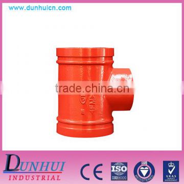 FM UL approved ductile iron Threaded reducing tee