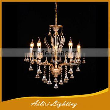 Vintage Best Selling Top Quality 5 Lights Crystal Candle Chandelier with Diamond Drops