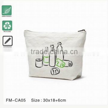 Customized ECO-friendly recycled upcycled Polyester canvas cosmetic mark up bags cases