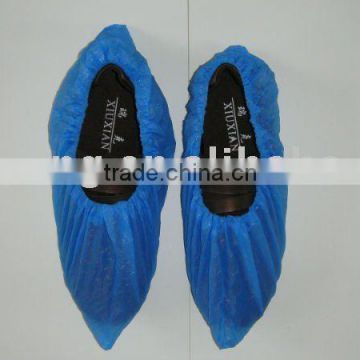 Blue Plastic Disposable CPE Waterproof Shoes Cover
