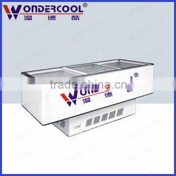 1.8m small size commercial supermarket goods for island display cooler