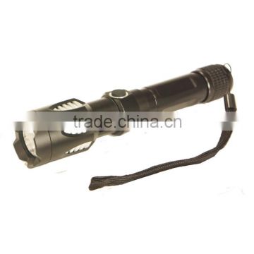 Hot sales high power rechargeable aluminium led flashlight USB INPUT & OUTPUT power bank tactical flashlight