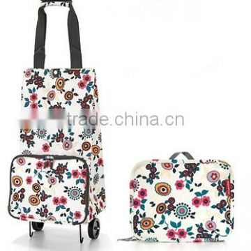Print Collection Rolling Wheeled Shopping Tote Bag