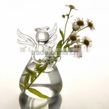 transparent Angel Shape Planter Flower Vase Pot for Home Decor Decoration Clear Crystal