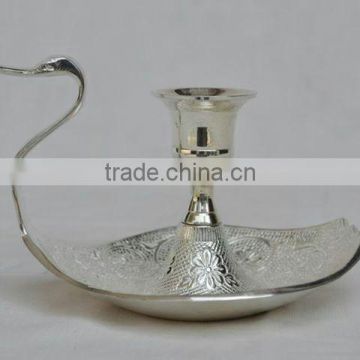 Duck shape silver candle stick holder