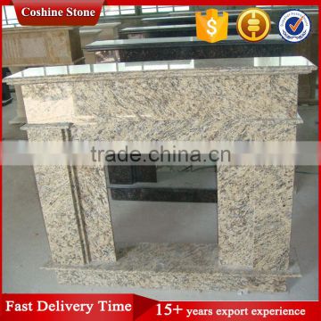 Cheap Tiger Yellow Granite Stone Fireplace Mantel For Home