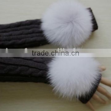 2017 NEW ! hand warmer glove/ Fashion fox fur knitting warm gloves/ long knitting glove