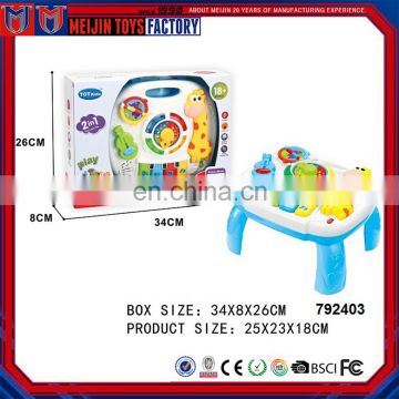 Colorful animal design baby education musical learning table toys