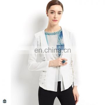 T-WB506 Flower Lace Splice Spring White Wholesale Women Suits