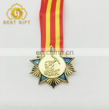 2017 Newest 3D Design Five-Pointed Shaped Sports Medal With Ribbon