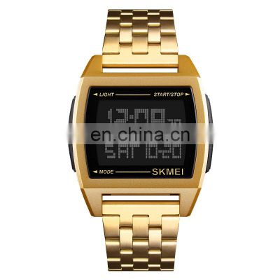 Oem Luxury Watch Automatic Gold Plated Digital Watch Mens Business Watch Skmei 1368