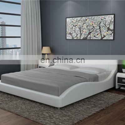 Cheap simple beautiful bedroom furniture modern soft leather bed