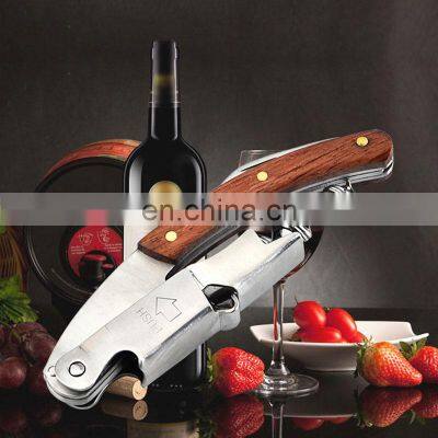 Portable Buy Premium Colors Bartending Cork Screw Handle Engraved Knife Wooden Wine Opener