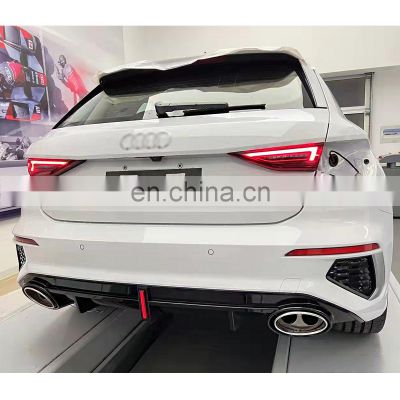 Wholesale auto performance Rear diffuser for Audi A3 change to RS3 style Rear lip with tip exhaust perfect fitment