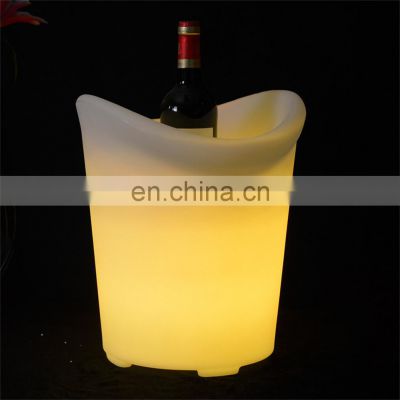 OEM custom beer champagne restaurant event party decorative plastic  led ice bucket for champagne wine bottle