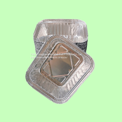 450ml Small Rectangular Aluminum Foil Tray with Cover