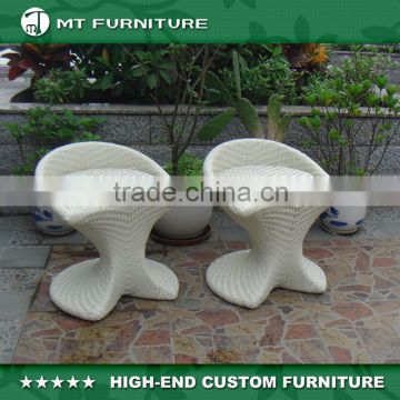 Modern Synthetic Rattan Patio White Stool Designed