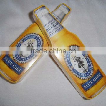 Blue girl beer bottle shape 100% cotton compressed compact cotton towel, promotion Towel                        
                                                Quality Choice