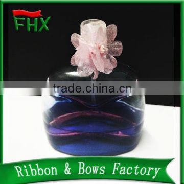 china wholesale elastic pink perfume ribbon bow for bottle