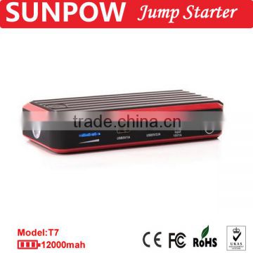 SUNPOW 12000MAH portable jump starter Portable Compact Auto Starter Storage Battery