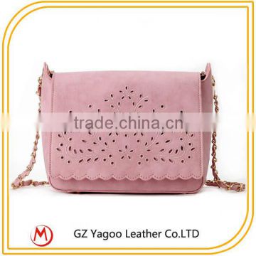 china wholesale latest fashion design hollow out flowers chain bag shoulder lady tote handbag