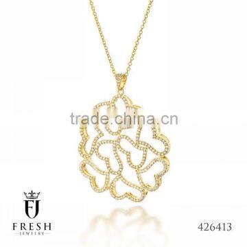 Fashion Gold Plated Necklace - 426413 , Wholesale Gold Plated Jewellery, Gold Plated Jewellery Manufacturer, CZ Cubic Zircon AAA