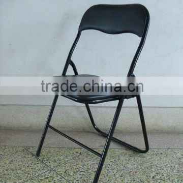 Living room furniture metal folding chair with PVC cushion seat and back