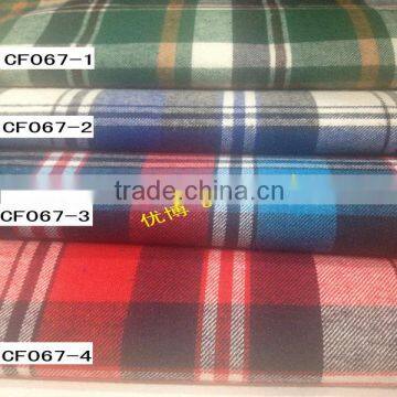 21s 100%cotton yarn dyed check flannel fabric for men and women's shirt with ready bulk 21*21 80*60 and 21*21 64*54