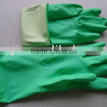 green cleaning rubber household gloves