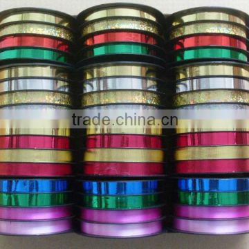 HOT SALE 12 Sets 4 Channels Metallic Poly Curly Ribbon Spool, PP Curling Ribbon Roll