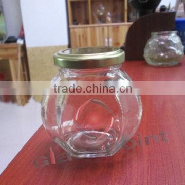 250G octagon glass jar