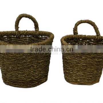 Nature fern storage basket with handle