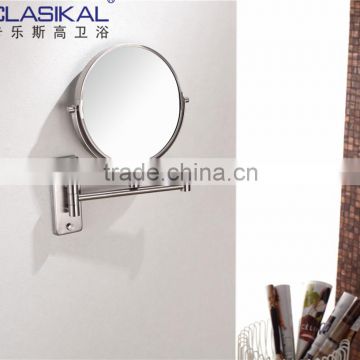 wall hung hotel use 304 stainless steel 8 inch cosmetic mirror