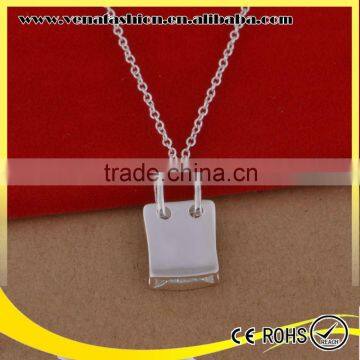 shopping bag pattern snake lariat 925 sterling silver necklace