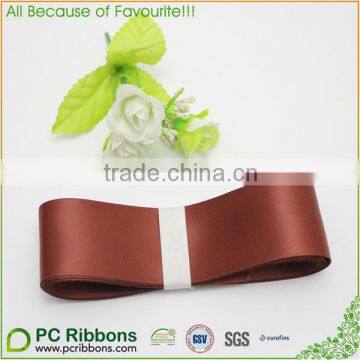 Double side Satin ribbon polyester ribbon brown ribbon