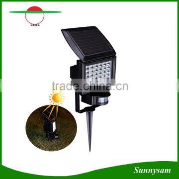 LED Solar Powered Floodlight PIR Motion Sensor Garden Yard Landscape Light with Ground Spike