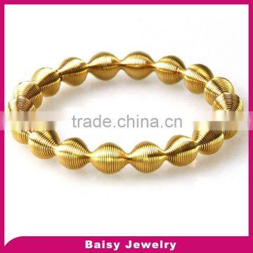 New Design unique gold plated stainless steel men's cable wire bracelet