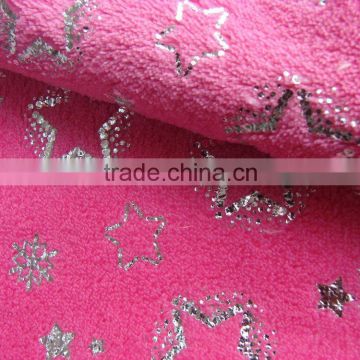 foil printed coral fleece