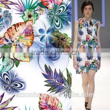 Paper transfer printed chiffon fabric for summer dress