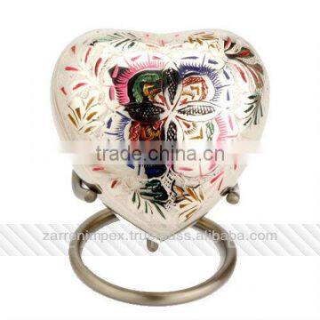 Multi color Engraved 3" Brass Heart Urn