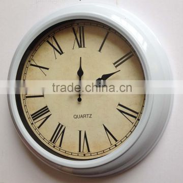 High quality classical 12 inch iron metal wall clock 2016