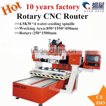 Hot sale price 4 heads cylinder cnc router engraving machine/cylinder head machine