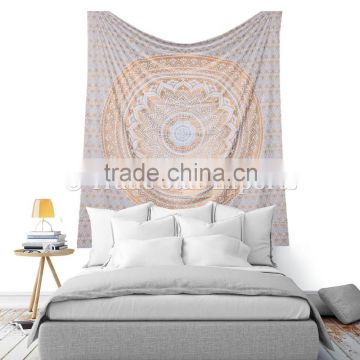 Indian Cotton Ombre Mandala Tapestry, Cotton Bedspread Large Beach Blanket Hippie Wall Art Throw