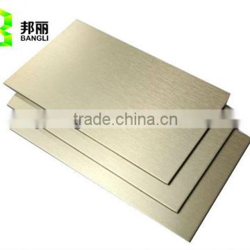 silver brushed aluminum composite wall panel for facades