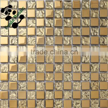 SMP05 Gold color mixed mosaic 23* 23 mm mosaic Kitchen wall decorated tile