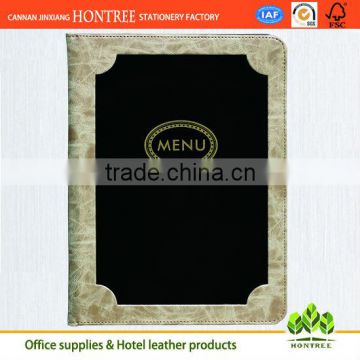 quality upmarket leather menu covers cheap with sleeves