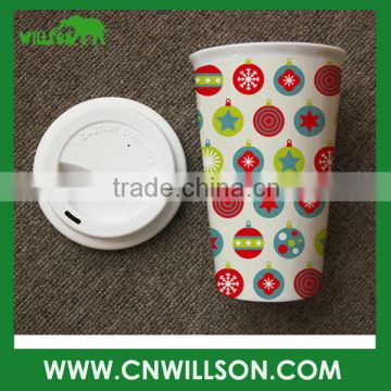 Double wall insulated ceramic mug